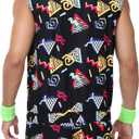 80s Outfit for Men, Neon Retro Workout Costume Set with Accessories (Size: Small, Black)