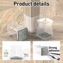 Square Chair Leg Protectors for Hardwood Floors, 8 Pcs Silicone Felt Furniture Leg Cover,Fit: 2.25" -2.75" Clear.