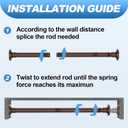 CorkLatta Bronze Shower Curtain Rod 31 to 80 Inch,1 Inch Diameter Adjustable Spring Tension Stainless Steel Telescoping Rod,Easy Install,No Rust