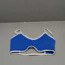 Aoxjox Blue and White Womens Sports Bra Spaghetti Straps Sexy Scoop Neck Wireless Padded Workout Yoga Crop Tops Medium