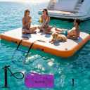 HIJOFUN Inflatable Floating Dock Mat,6 inches Thick 6ft Inflatable Stable Platform Raft with Storage Bag None-Slip Surface Island Raft for Lake Beach Pool