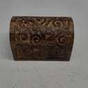 Great Birthday Gift Ideas Handmade Decorative Wooden Jewelry Box Treasure Box Jewelry Organizer Keepsake Box Treasure Chest Trinket Holder Lock Box Watch Box 9 x 6 Inch (Brown) (Antique Finish)