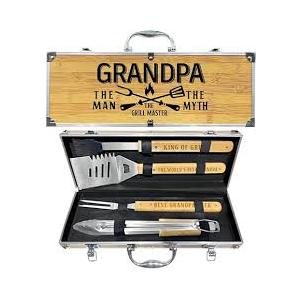 Grilling Accessories,4pcs BBQ Accessories Set,Grilling Gifts for Men Dad Fathers Day,Stainless Steel BBQ Tools for Men with Apron,Grill Tools Set for Outdoor,Camping,Backyard