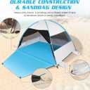 Large 3-4 Person Beach Tent - UPF 50+ Anti-UV, Easy Setup with Extended Floor & Mesh Windows, Portable for Camping Fishing