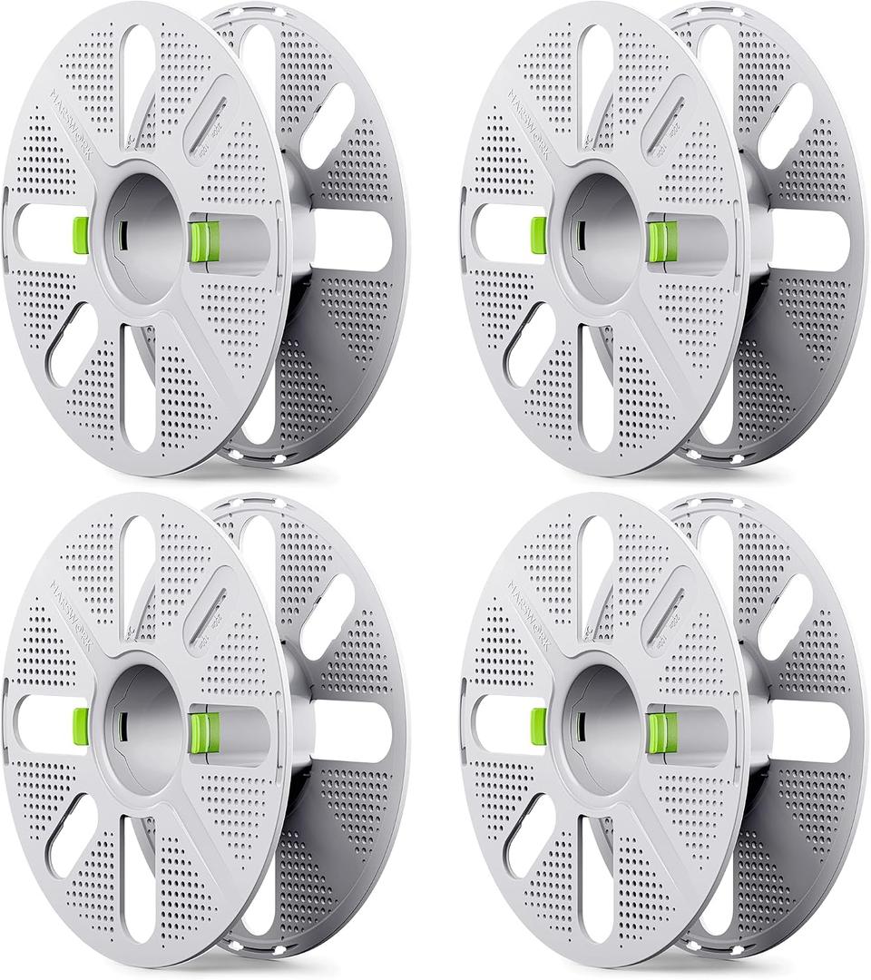 Quick-Swap Reusable Spool for Refill Filament, Two-Finger Press Design, Compatible with Bambu Lab 3D Printers, 4 pcs