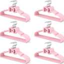 15.5 Inch Kids Butterfly Bow Hangers 60 Pack, Durable Big Kid Hangers for Youth, Teen and Petite Woman, Plastic Kids Hanger, Cute Childrens Hanger for Closet, Pink