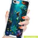 ZHONGWEI Clear Phone Case Compatible with iPhone SE/7/8 with Mermaid-AB0 - Sleek Protection with Style and Durability for Any Smartphone Model.