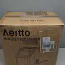 Aeitto Nugget Ice Maker Countertop, 55lbs/Day, Large Capacity Chewable Ice Maker, Rapid Ice Release in 5 Mins, Self-Cleaning with Stainless Steel Housing Ice Machine for Home Office and Party, Silver