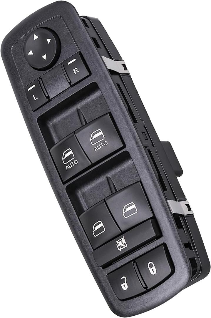 Driver Side Power Window Switch Door Lock Control Button Compatible with 2009 2010 2011 2012 Dodge RAM 1500/2500/ 3500 Quad & Crew Cab Pickup, Double Auto Buttons Replaces 4602863AB, 4602863AC