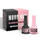 UV Nail Glue and Builder Gel 2 in 1, No Wipe Top Coat Kit for Predesigned French Tip Nail Tips, NOVO OVO Super Strong Adhesive for Press on Nails, 30+ Days Long Lasting, Salon Effect, Easy to Use