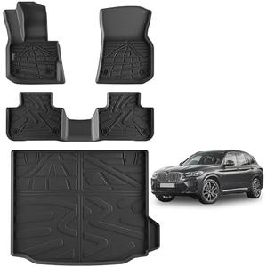 KARPAL Floor Mats & Cargo Liner Fit with 2018-2025 BMW X3 & with 2019-2025 BMW X4, 1st & 2nd Row & Cargo Mats for sDrive30i xDrive30i M40i X3M X4M, (Only for car Without Spare tire) (NOT fit X3 30e)