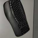 MEETION Ergonomic Keyboard and Mouse Wireless Combo, Wave Keys Natural Typing, 2.4G USB Receiver Wireless Keyboard with Wrist Rest, 4 Adjustable DPI Optical Mouse, Computer/Laptop/Windows/Mac, Black