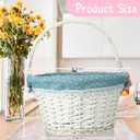Cinnvoice 4 Pcs Easter Baskets Wicker Gift Basket with Folding Handles and Removable Liner Easter Egg Hunt Willow Picnic Basket Easter Candy Storage Weddings Basket Garden and Home Decoration