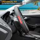 Valleycomfy Microfiber Leather Steering Wheel Cover Universal 15 inch (Black) (Medium(Standard) Size[14.5"-15"])