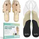Welnove Arch Support Inserts for Plantar Fasciitis - Self Adhesive Gel Arch Supports for Flat Feet and Foot Pain Relief - Reusable Arch Cushion Pads for Sandals Slipper for Women & Men,3 Colors-Large