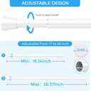 AIZESI White Tension Curtain Rod 16 to 26 Inch, 7/8 Diameter Adjustable Spring Curtain Rod Small Tension Rods, Short Curtain Rods for Window, Kitchen, Closet, Cupboard, Bookshelf DIY Projects
