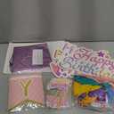 94 Piece Girls Rainbow Birthday Party Decorations Set with Balloons, Banner, Cake Toppers and Wall Cutouts