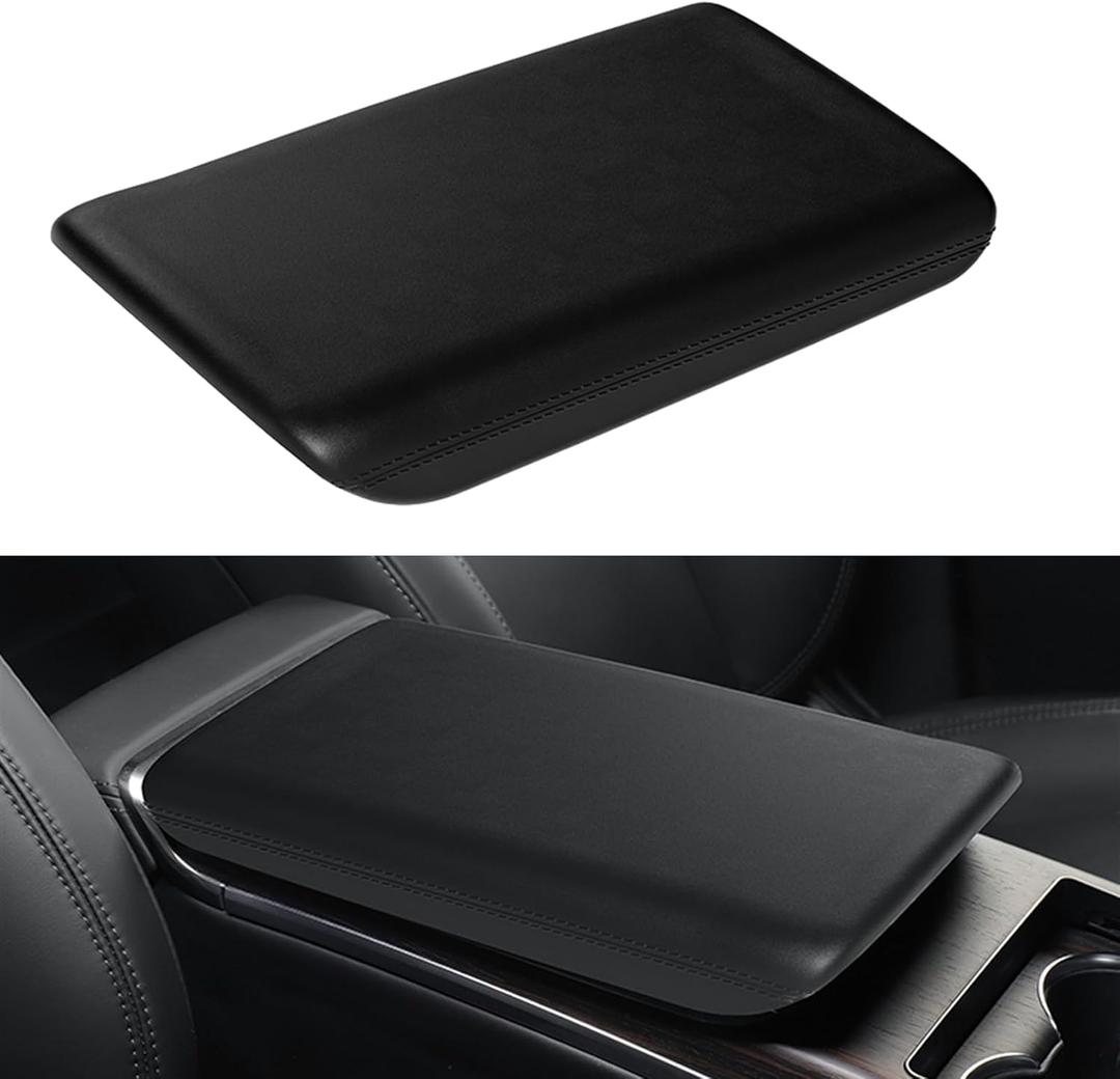 Center Console Armrest Cover for Tesla Model X/S 2026 2025 2024 2023 2022 2021, Non-Slip Armrest Cushion Pad Arm Rest Protector Covers, TPE Waterproof Interior Accessories for Tesla, Black