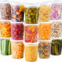 AOZITA 40 Sets 32 oz Plastic Deli Food Containers With Lids, Airtight Food Storage Containers, Freezer/Dishwasher/Microwave Safe, Soup Containers For Takeout Meal Prep Storage
