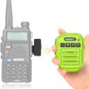 ABBREE Ham Radio Wireless Handheld Speaker Mic, 2 Pin Shoulder Microphone Compatible with Baofeng 5RM UV-5R,BF-F8HP PRO,GM21,K5PLUS,GM-15Pro,UV-5G Plus AR-152 Quansheng UV-K5 8 Walkie Talkie (Green)