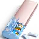 Vaydeer Metal 7 Day Pill Organizer 2 Times a Day – AM PM Weekly Travel Pill Case with Moisture-Proof Desiccant, Airtight Large Capacity Pill Box for Vitamins, Medications & Supplements (Rose Gold)