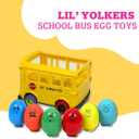 Lil Yolkers School Bus Egg Toy Set for Sensory & Motor Skills for Kids Ages 12+ Months - Educational Matching Game, Colorful Stacking Puzzle, Ideal Easter Basket Stuffer (6 Eggs)