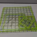 Quilting Rulers,4 Quilting Square Templates(3.5"X3.5", 5"X5", 6.5"X6.5", 10.5"X10.5"), Acrylic Fabric Cutting Ruler with Non-Slip Rings for Sewing (Light Green)