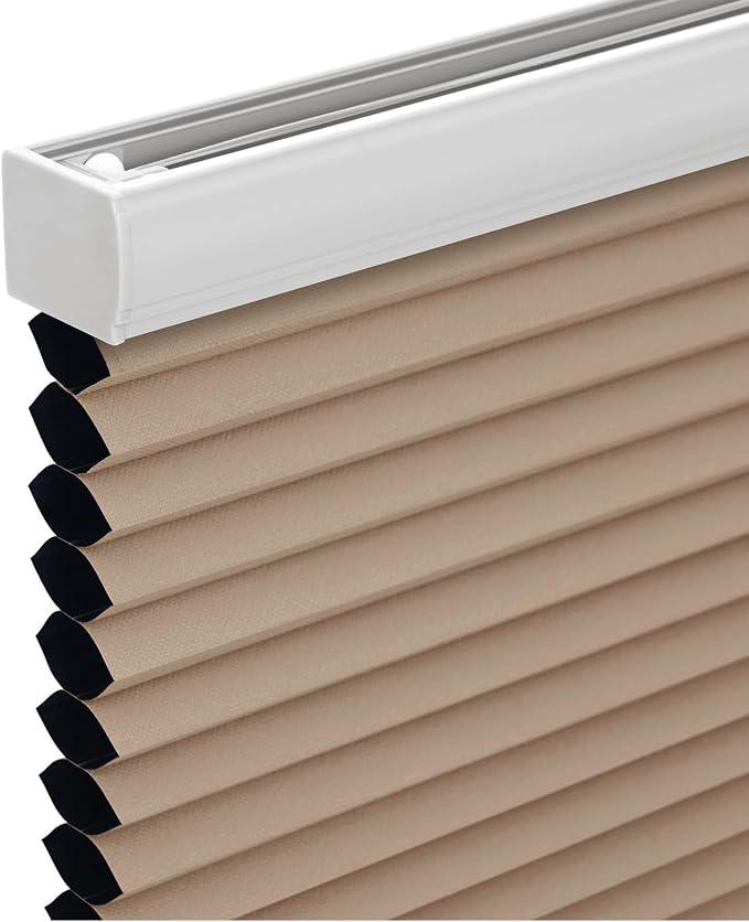 Changshade Cordless Cellular Shades, Blackout Honeycomb Shades for Windows, Pull Down Pleated Blinds, Easy to Install for Indoor Windows and French Doors,54" W x 72" H, Brown