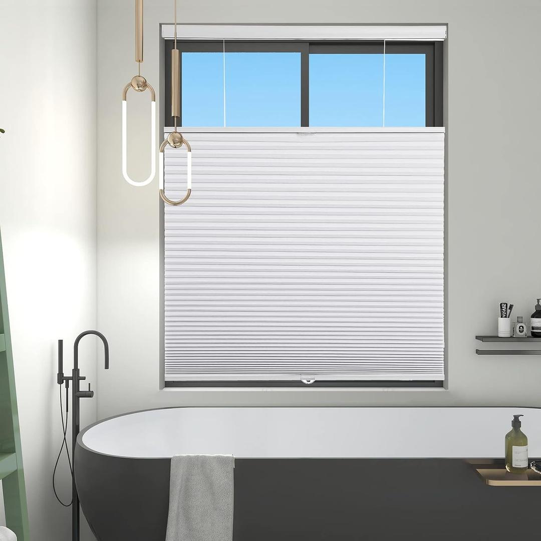 Changshade Blackout Top Down Bottom Up Cellular Shades, Cordless Honeycomb Blinds for Bedroom, Nursery & Bathroom, Total Privacy, 27" W*50" H,White