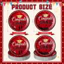 SiliFine 100 Pcs 2026 Graduation Cake Dessert Paper Plates Grad Decoration 7 Inch Small Disposable Plates Bulk Dinnerware for Congrats Grad Party Favors Supplies(Red and Gold)