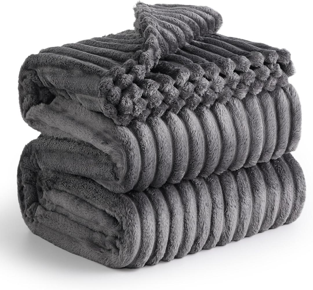 Bedsure GentleSoft Grey Fleece Queen Blanket for Couch - Cozy Soft Blankets for Women, Cute Small Throws for Girls, 90x90 Inches Bedsure GentleSoft Grey Fleece Queen Blanket for Couch - Cozy Soft Blankets for Women, Cute Small Throws for Girls, 90x90 Inches