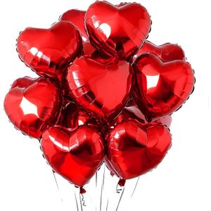 15Pcs Red Heart Balloons Helium 18 Inch Heart Shaped Foil Balloons for Valentines Day Mother's Day Engagement Anniversary Birthday Bridal Wedding Party Decorations