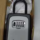 Puroma Lock Box, Large Key Lock Box Resettable Combination Code Lockbox, Portable Wall Mount Lockbox Security Safe Box for Outside Outdoor Home Office Door Handle House Key, Gray (Pack of 1) (Grey)