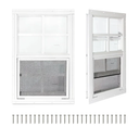 COLORPAPA 2 Pack Shed Windows,12" x 18" Small Sliding Windows,Flush Mount Windows with Tempered Glass and Fiberglass Screen for Shed, Chicken Coop, Playhouse, Household, Garage, Barns (White)
