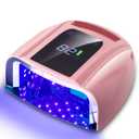 96W Rechargeable UV LED Nail lamp,Cordless Nail Dryer with Removable Stainless Steel Bottom,Professional Curing Lamp for Fingernail and Toenail, Auto Sensor & Quick Dry Nail Machine (Pink)