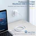 Azacvb Mac Book Pro Charger - 118W USB C Fast Charger Power Adapter Compatible with MacBook Pro & MacBook Air 13, 14, 15, 16 inch, M1 M2 M3 M4 M5, New iPad Pro and All USB C Device, 6.6ft Charge Cable