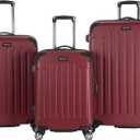Kenneth Cole REACTION Renegade Luggage Expandable 8-Wheel Spinner Lightweight Hardside Suitcase, Scarlet Red, 3-Piece Set (20"/24"/28")