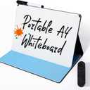 AGM Double Sided Mini Whiteboard, A4 Portable Dry Erase Board with Pen, Desk Whiteboard for Study, Meeting, Draft, Notes, Doodling (12 x 9)