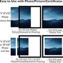 JCJMY 12x12 Picture Frame Set of 2 Black with 10x10 Mat for 30 x 30cm Diamond Art Painting, Display Photo 12 x 12 Without Mat, Wall Hanging Large Frame with Plexiglass, 2 Pack