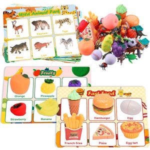 Nicella Sorting Toys for Toddlers, Learning Education Toys Montessori, Multiple Theme Playset, Fine Motor Skills Games, Preschool Learning Activities Sensory Toys for 2+ Year Old Kids Boys and Girls