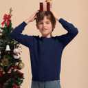 Haloumoning Boys Striped Long Sleeve Sweater Kids Fashion Crewneck Knit Pullover Fall Clothes 5-14Y