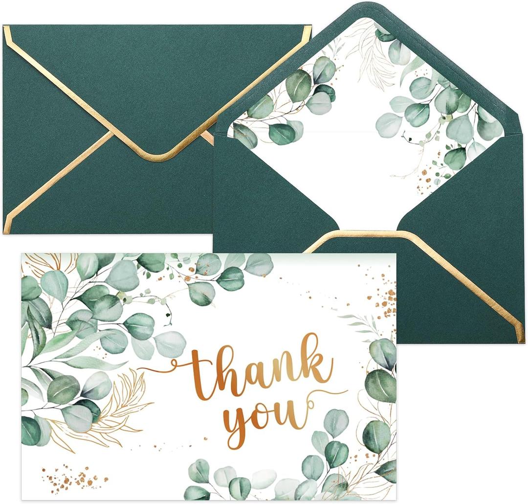50 Pack Thank You Cards with Envelopes, 4x6 Inch Thank You Cards Bulk Blank Notes Card with Envelopes & Stickers for Wedding, Baby Shower, Birthday, Easter, Graduation, Mother's Day, Teacher's Day