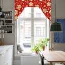 3 x Chic D Christmas Gingerbread Man Swag Valance Curtains for Kitchen, Candy Cane Curtain Valances Rod Pocket Window Curtain, Thermal Insulated Washable Swag Kitchen Curtains 56"x36"