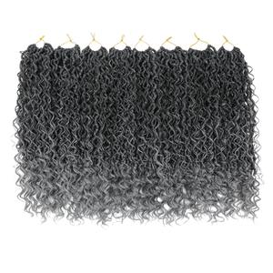 8 Packs Curly Faux Locs Crochet Hair 14 Inch Goddess Locs Crochet Hair, Hippie Locs Braids, Boho Style Hair Extensions (14 Inch, 8Packs, TGray)