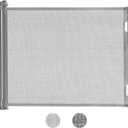 Retractable Baby Gates, 41" Extra Tall, 55" Wide Dog Gate, Child Safety Baby Gate, Mesh Dog Gates Indoor and Outdoor Pet Gate for Stairs Doorways Hallways, Grey