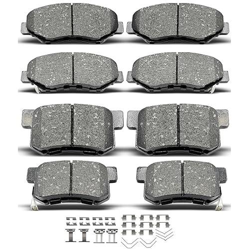 D537 D914 8pcs Ceramic Front Rear Brake Pads Set With Clips Fit For 2013-2015 Acura ILX,For 2012-2015 Honda Civic,For 2003-2007 Honda Accord