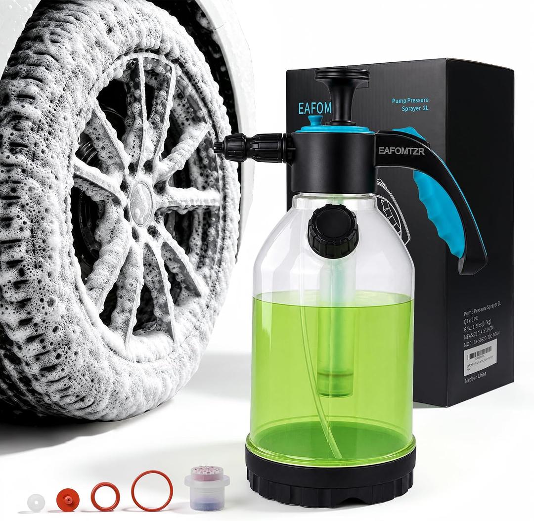 70oz Foam Sprayer, Hand Pump Foaming Sprayer with Adjustable Nozzle, Pressure Foam Spray Bottle for Car Washing, Auto Detailing, Home Cleaning, Pet Bathing and Garden Care