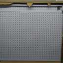Metal Pegboard Display Stand 3.5 x 5.5 Feet, Adjustable Height with 40 Peg Board Hooks and Wheels, Pegboard Display Rack, Craft Display Rack, Retail Display Rack, Garage Peg Board