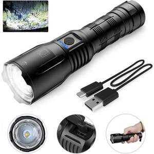 Flashlights High Lumens Rechargeable - 900,000 Lumen High Power Flashlight, 5 Modes with Long Runtime, IPX6 Waterproof, High Powered Flash Light for Camping, Outdoors