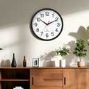 Rohioue Atomic Wall Clock, Modern 14 Inch Battery Operated Wall Clocks, Analog Clock for Living Room, Office, Home, Bedroom, Kitchen, Bathroom(Black)